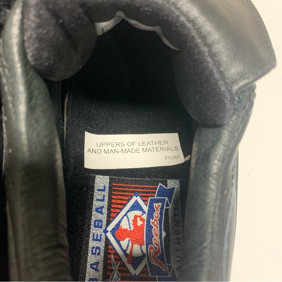 REEBOK RB209 KTS MID METAL STEEL BASEBALL CLEATS BLACK NEW MENS - Picture 2 of 6